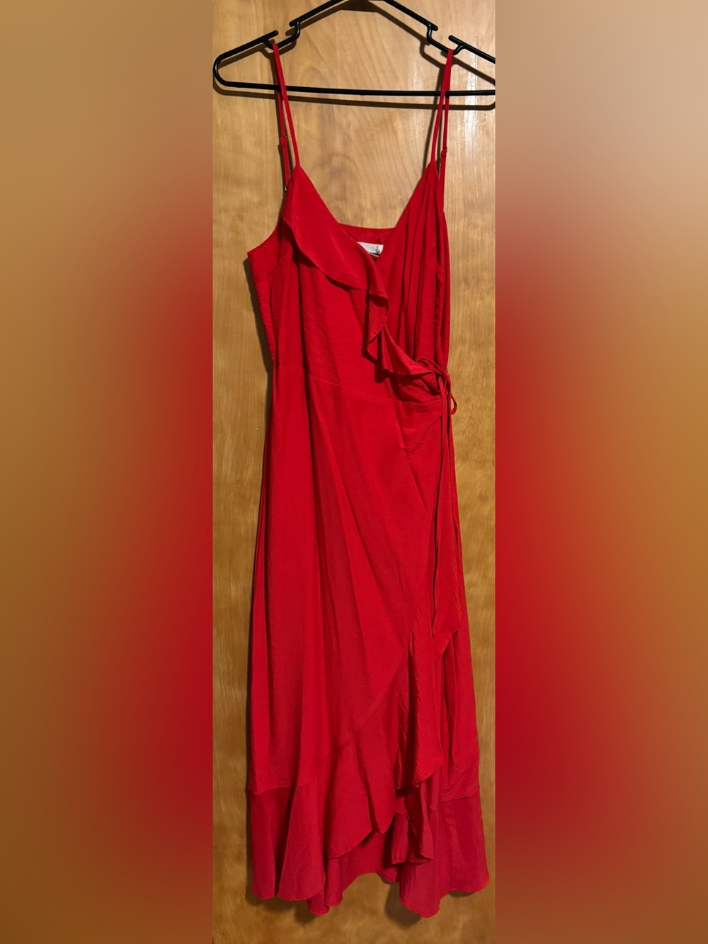 Wrap Dress - Side Tie Red Spanish Wrapping Dress Size Large Women NEW WITH TAGS
